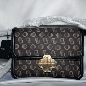 NWT MAJE Clover Canvas Bag with Leather Trim